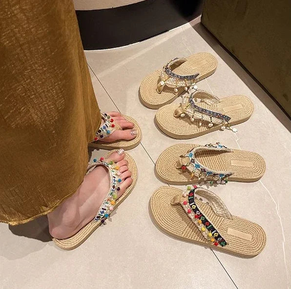 Women’s Low Heel Beach Sandals Non-Slip Slides