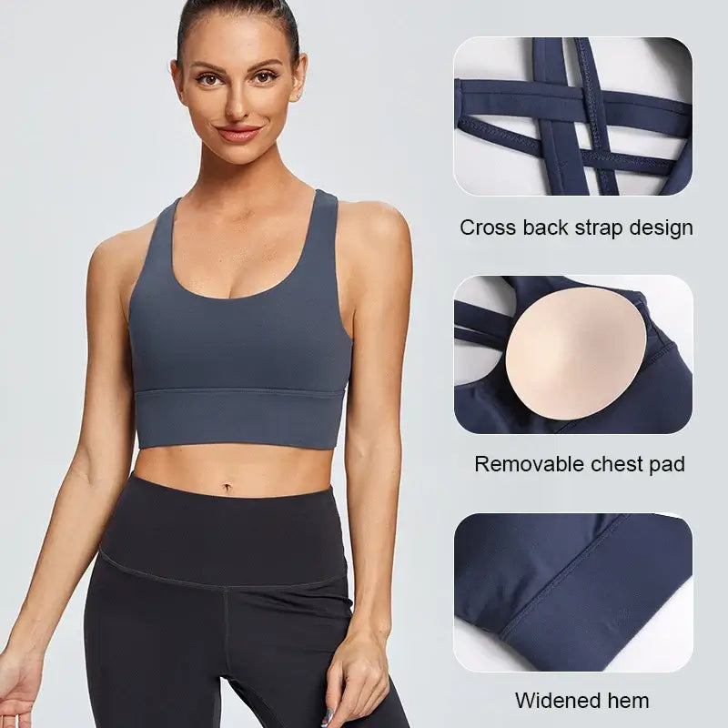 Women Cross Back Sports Bra Plus Size