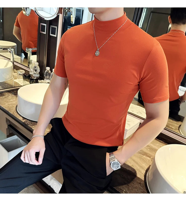 Men Korean Slim Fit Turtleneck Tee