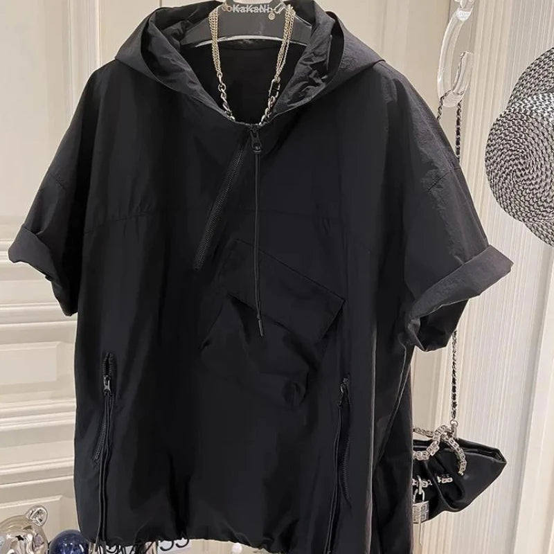 Short Sleeve Y2K Hoodie