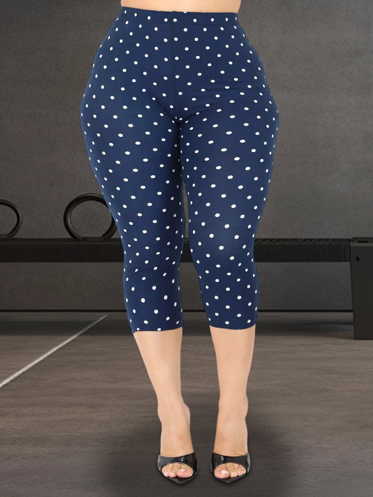 Women Floral Print High Waist Capri Leggings