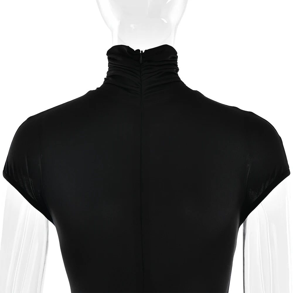 AzureMuse™ – Blue Turtleneck Party Jumpsuit (Classy, Cozy & Sleek)