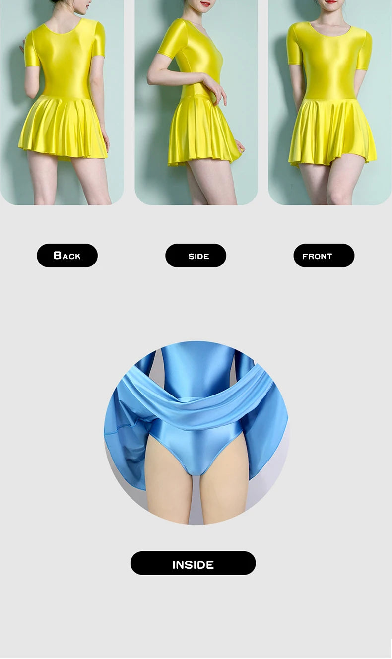 Women Satin Sports Ballet Skirt