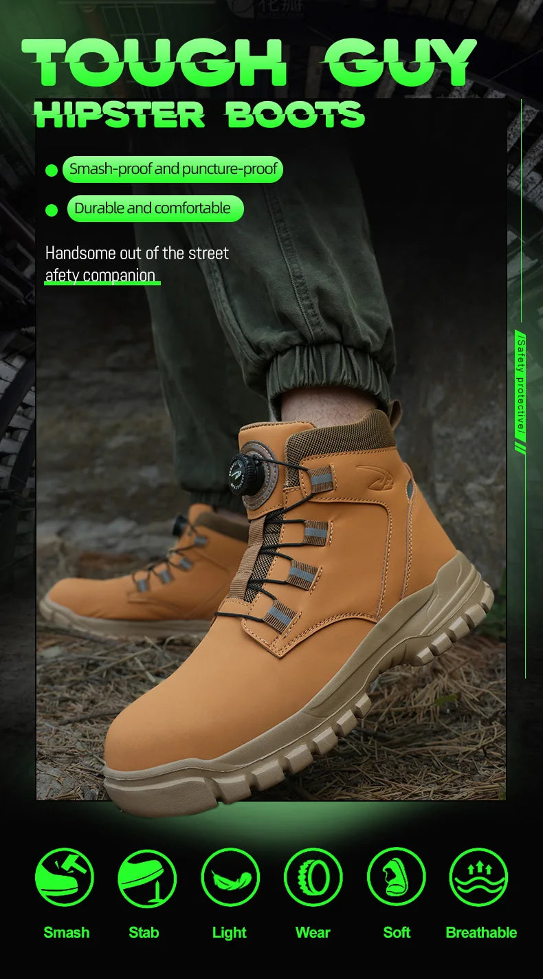 Men Waterproof Indestructible Safety Work Boots
