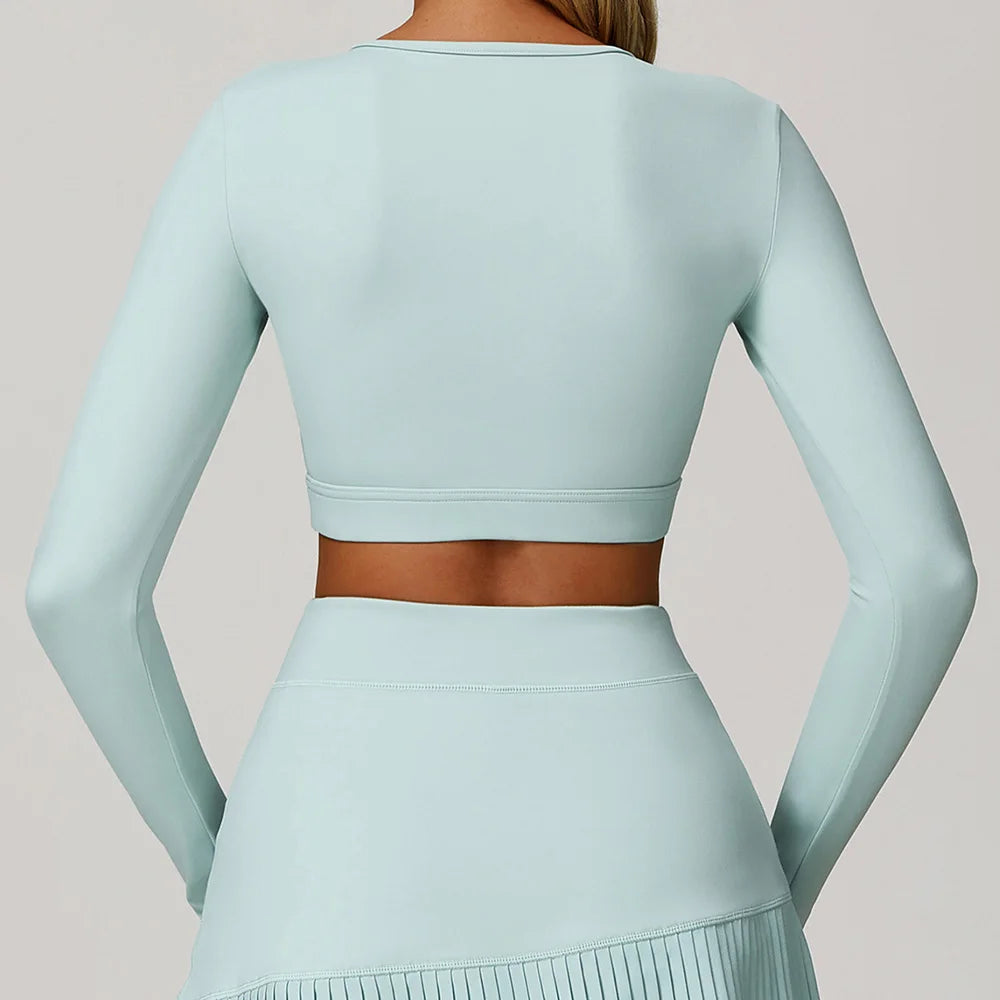 Women's Hollow Out Long Sleeve Yoga Shirt – Gym Workout Running Top