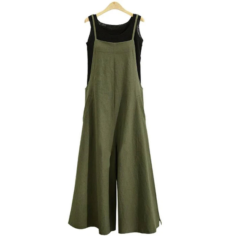 Women Cotton Wide Leg Jumpsuit