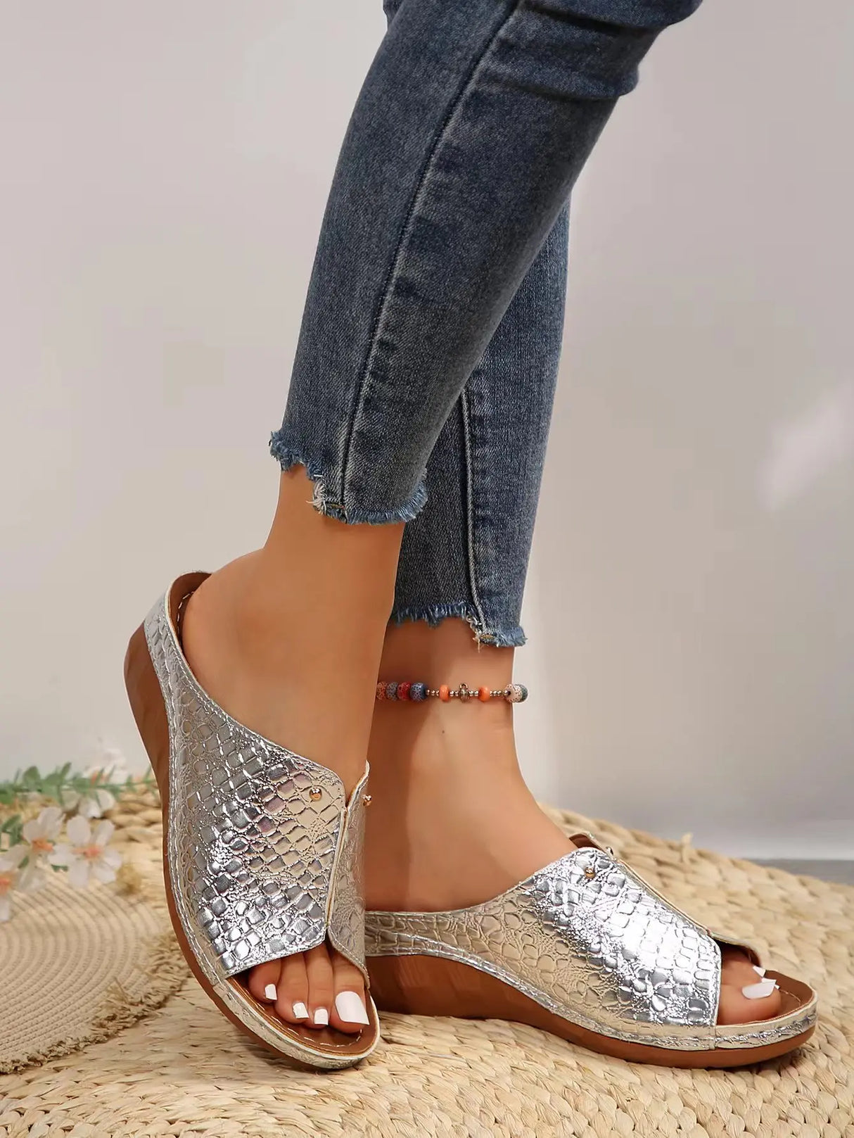 Women Huarache Wedge Sandals Summer Slides