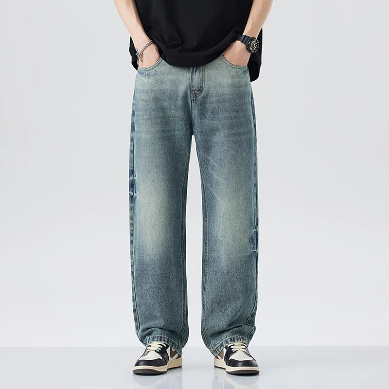 Men Retro Straight Jeans