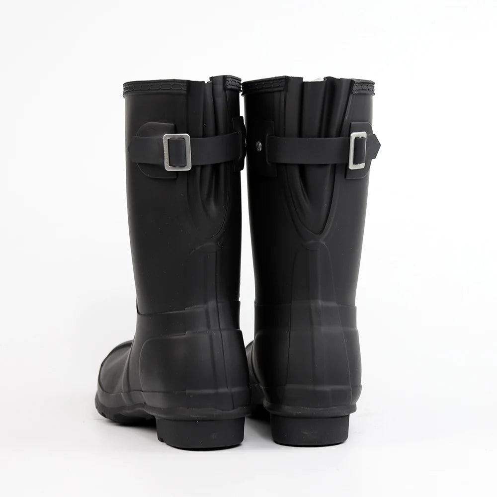 Women Mid Calf Boots Embroidered Leather