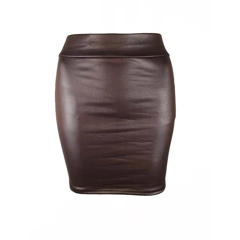 Women Faux Leather Mini Skirt