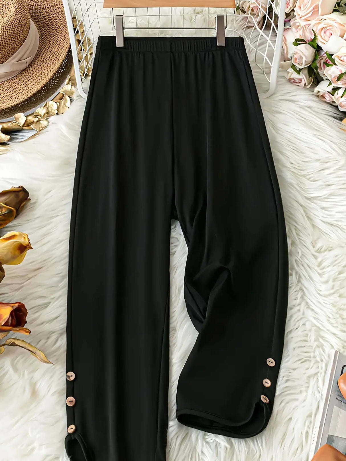 Women’s Black Straight-Leg Pants