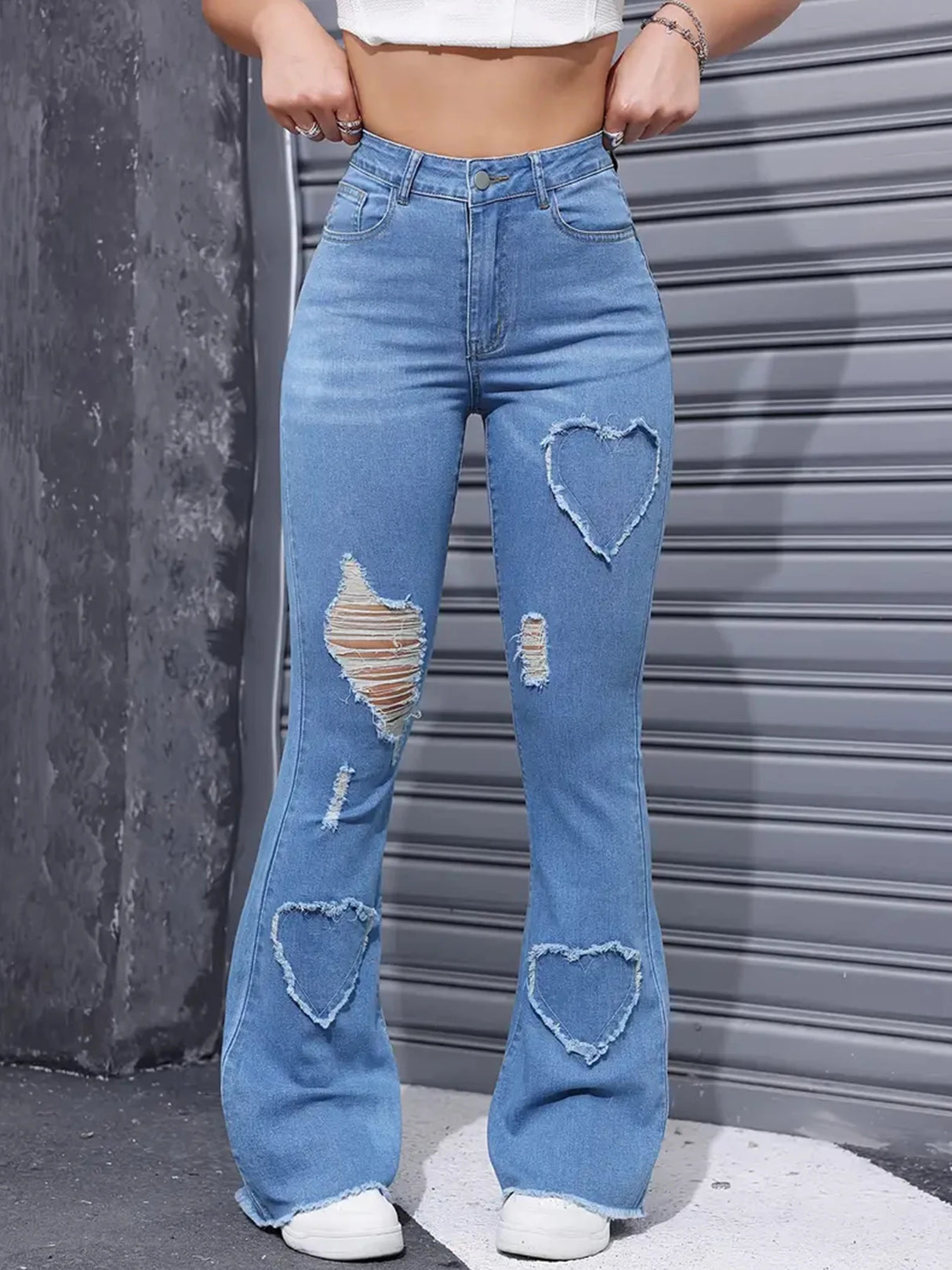 Women Distressed Embroidered Jeans