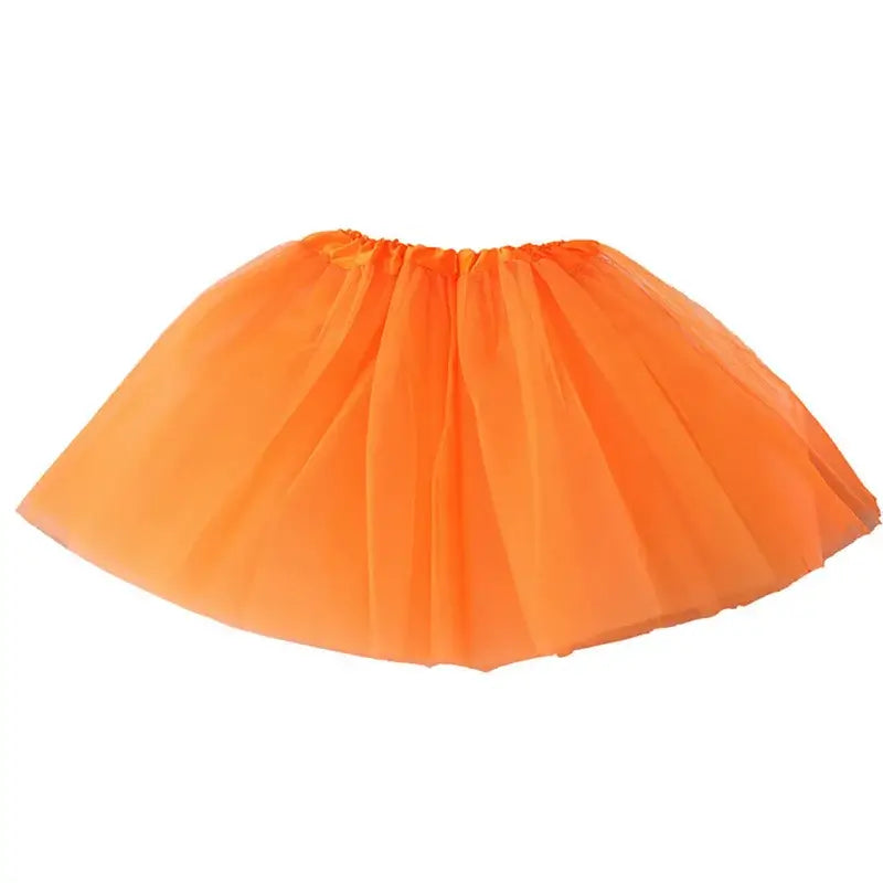Bright orange tulle skirt, perfect for Halloween costumes or dress-up play for girls of all ages.