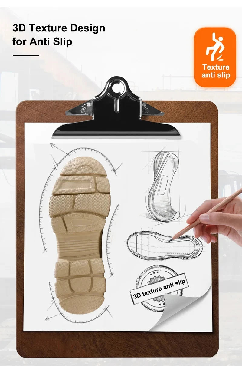 Men Rotating Button Steel Toe Safety Work Shoes