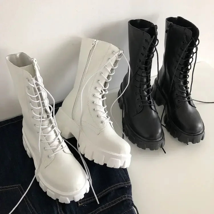 Women Mid Calf Boots Waterproof Rain Shoes