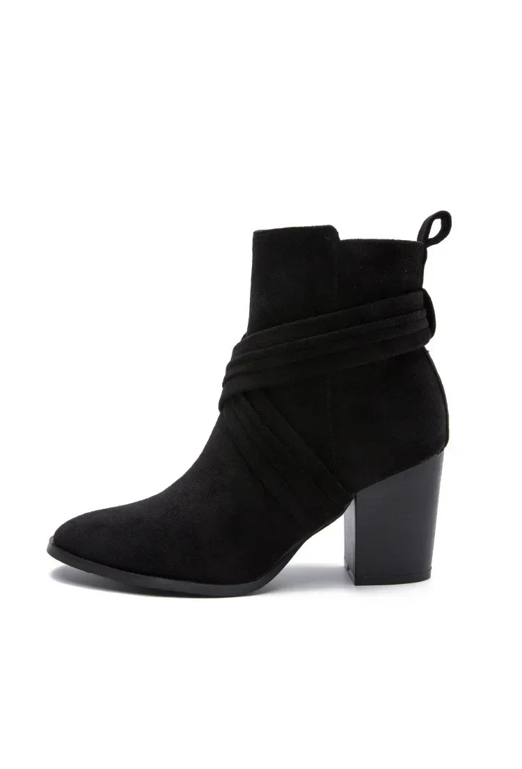 Women Pointed Toe Zipper Ankle Boots – Autumn High Heel Short Booties