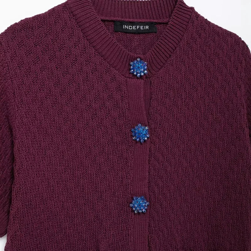 Women's Cropped Knit Cardigan Jacket