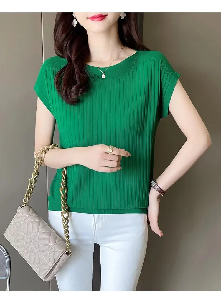 Women Summer Knit Blouse 2025