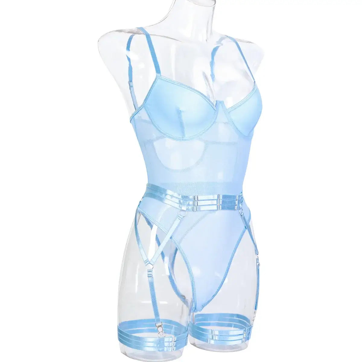 Women Mesh Splicing Suspender Jumpsuit