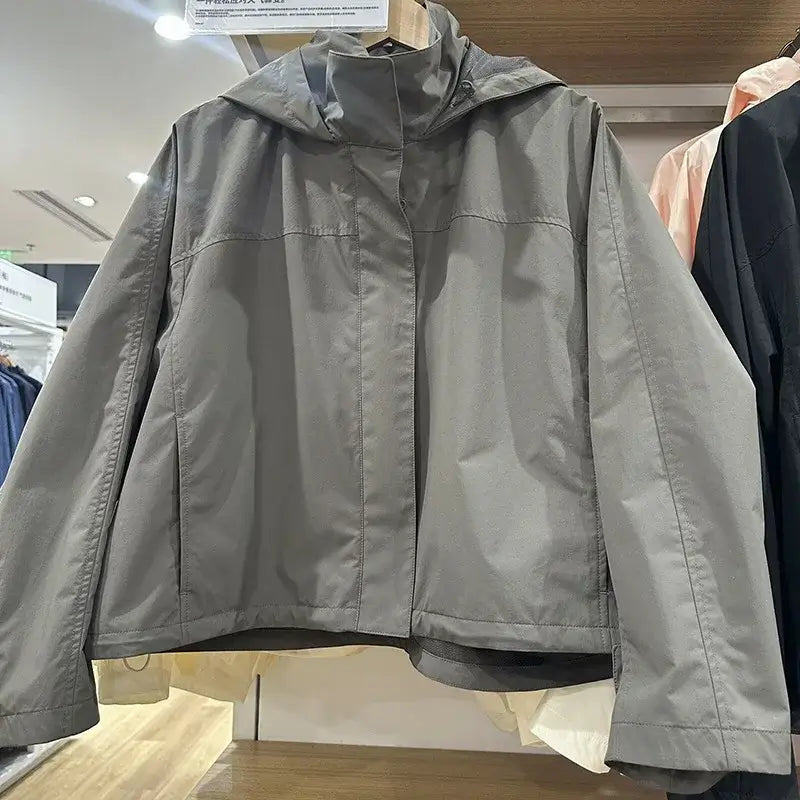 Women Thin Hooded Windbreaker Coat