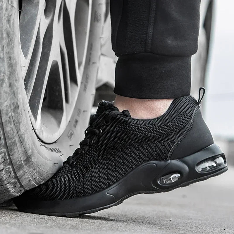 Women Safety Shoes Air Cushion Steel Toe Sneakers