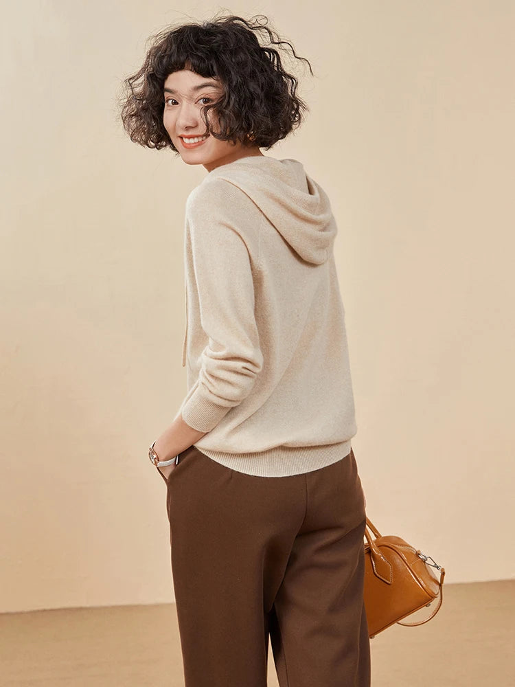 Women's 100% Cashmere Hooded Sweater