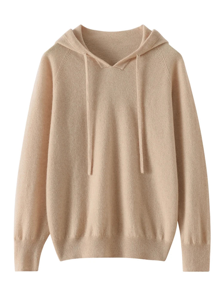 Women's 100% Cashmere Hooded Sweater