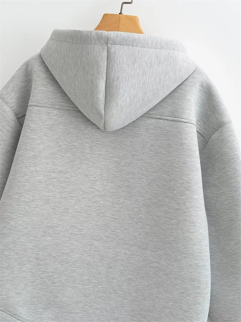 Women's Oversized Zipper Hoodie Jacket