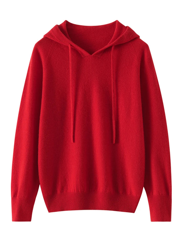 Women's 100% Cashmere Hooded Sweater