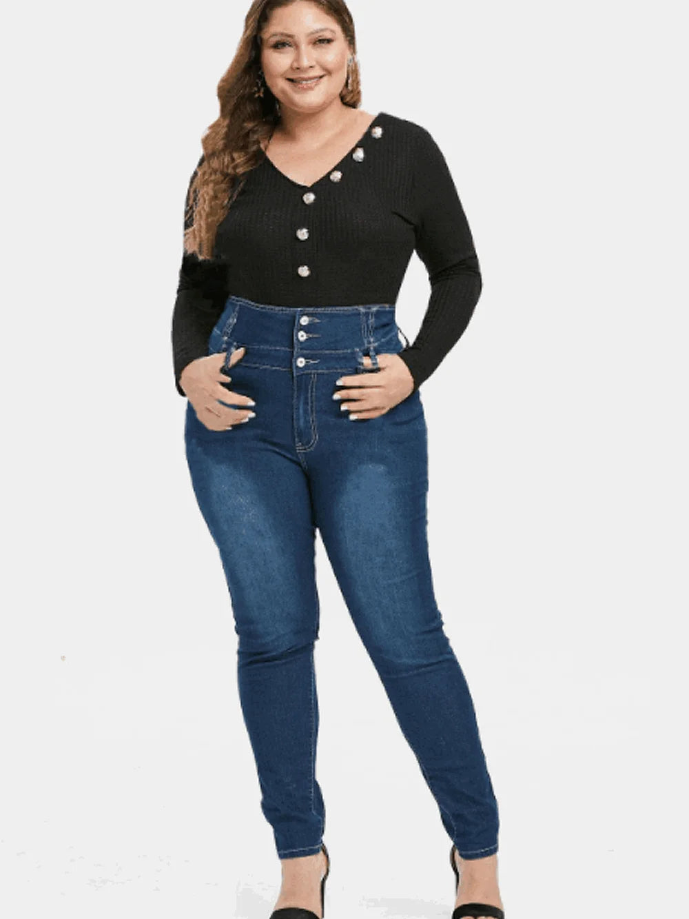 Women's Plus Size High Waist Denim Jeans