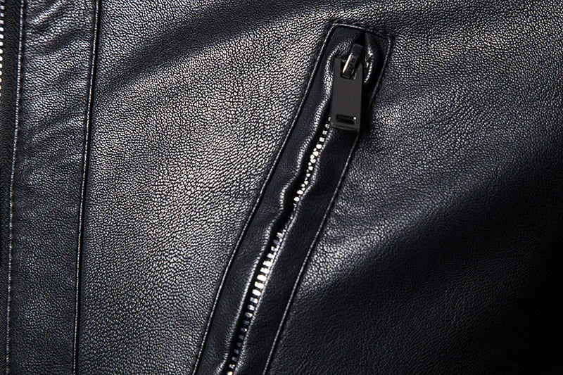 Men Faux Leather Motorcycle Jacket