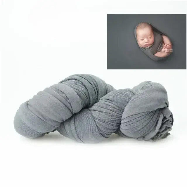 Solid gray polyester blanket backdrop for newborn photography, ideal for ages 0-1 year, unisex design.