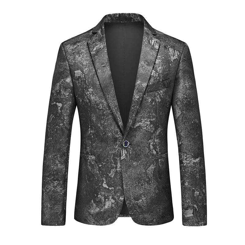 Men's Plus Size Floral Smoking Jacket