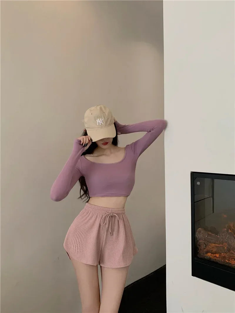 Women Loose Wide Leg Sports Shorts