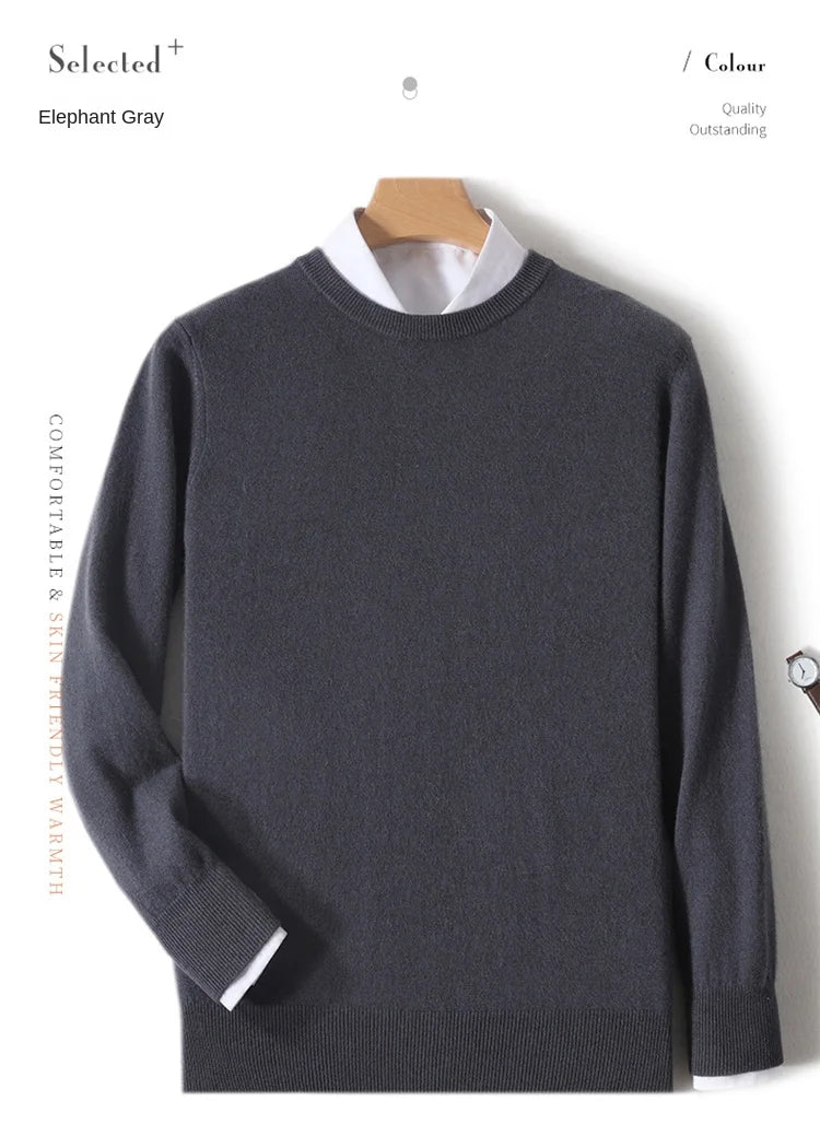 Men's Merino Wool Round Neck Sweater