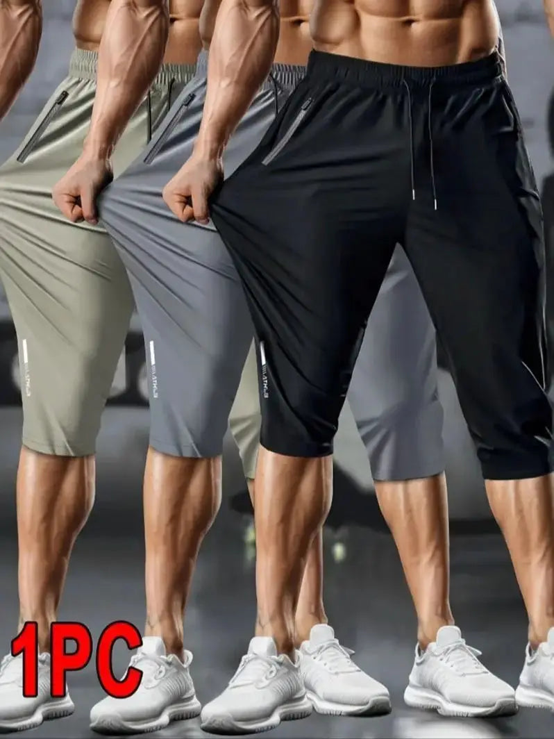 Men Cropped Athletic Pants