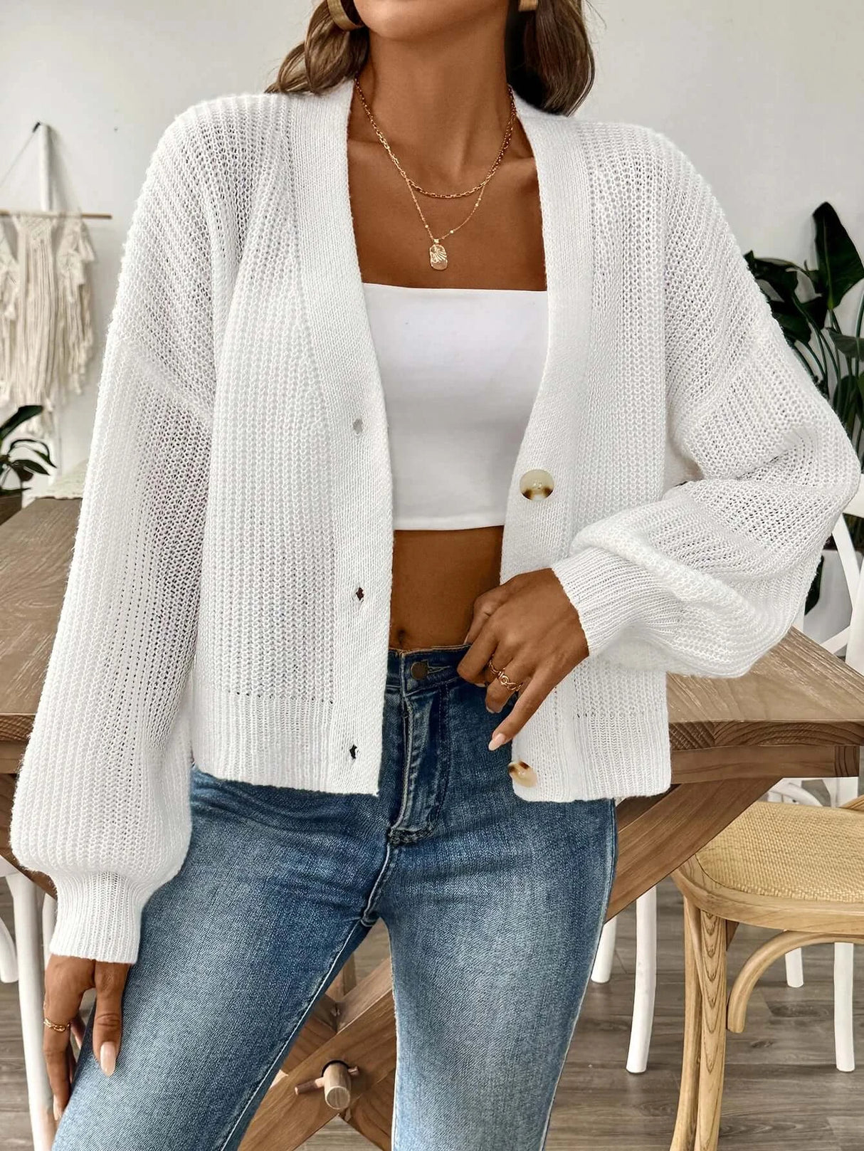 Women Short Knit Casual Cardigan