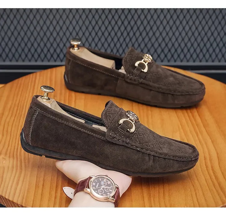 Men Solid Color Big Size Loafers