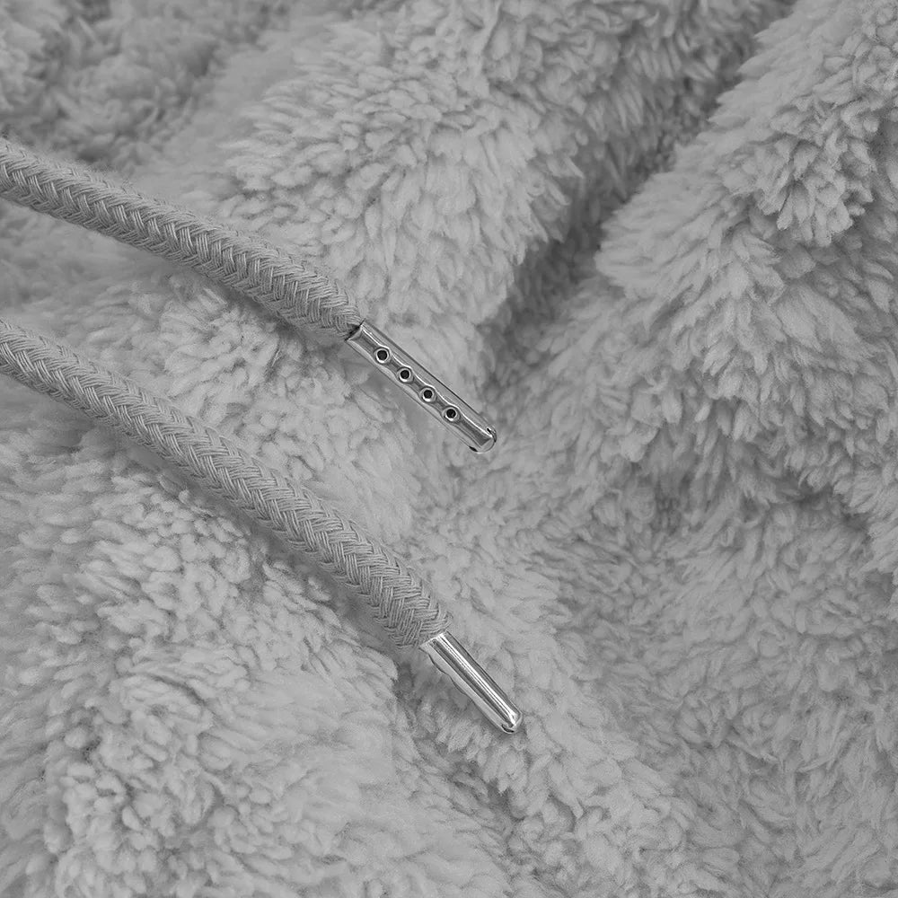 Men Velvet Hooded Pullover Sweater