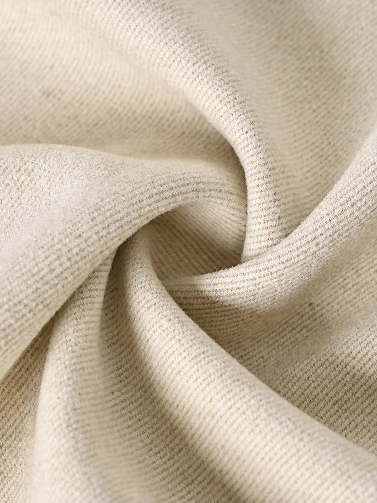 Elegant Woolen Belted Bomber Winter Coat