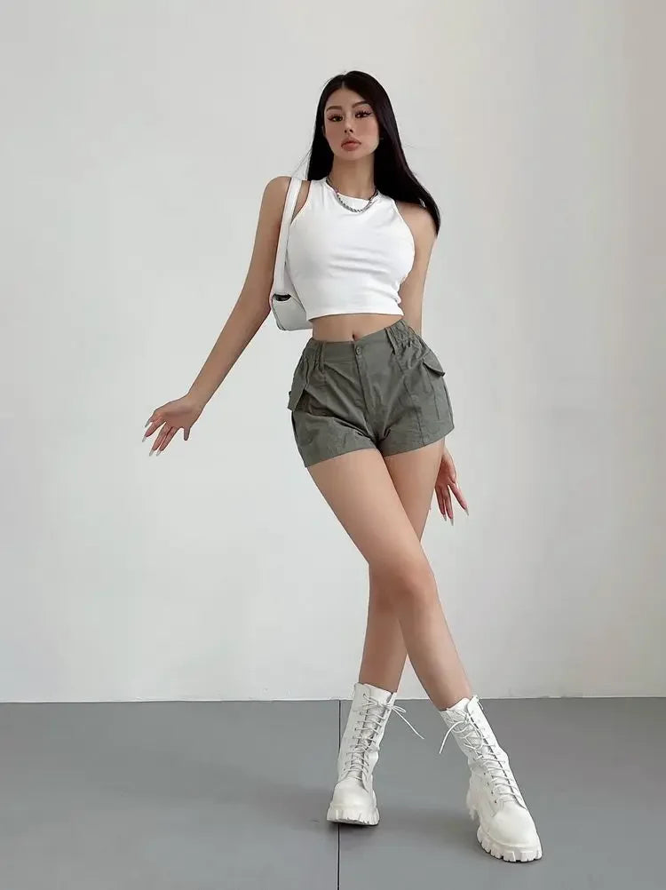 Women's High Waist Cotton Shorts