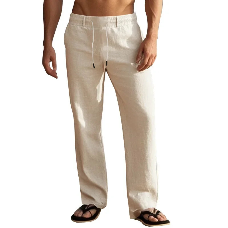 Men Cotton Linen Straight Pants