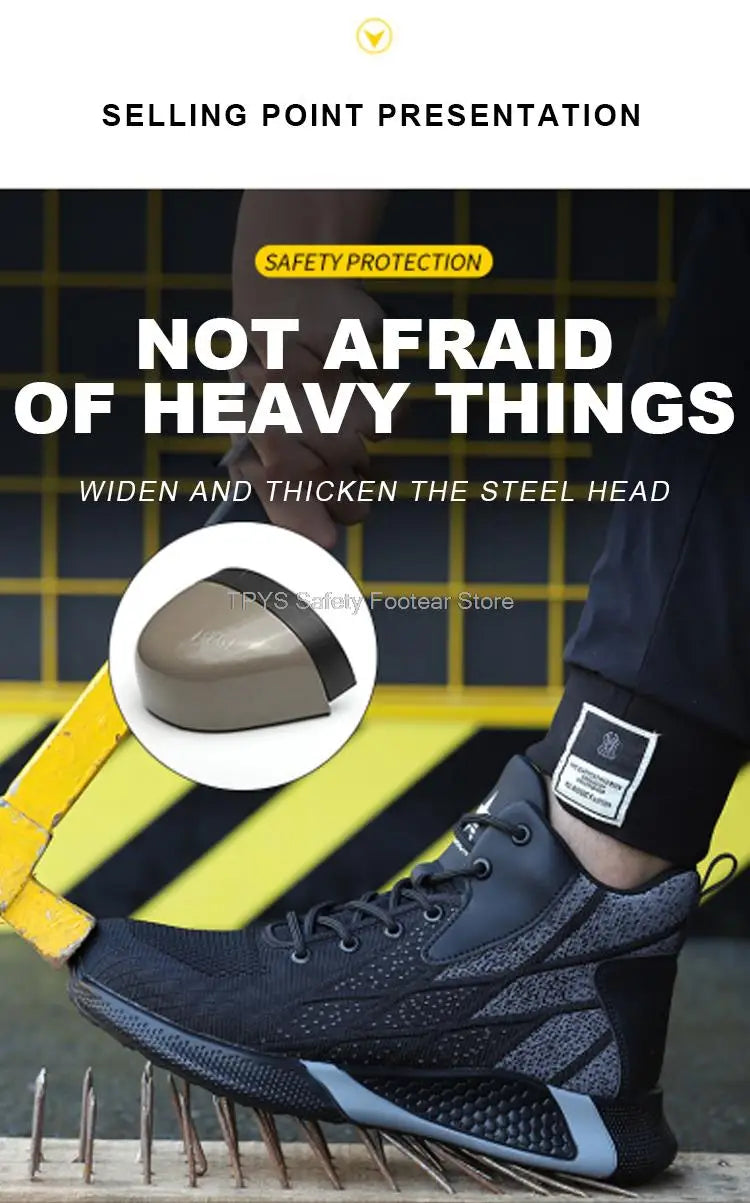 Men High Top Indestructible Safety Boots