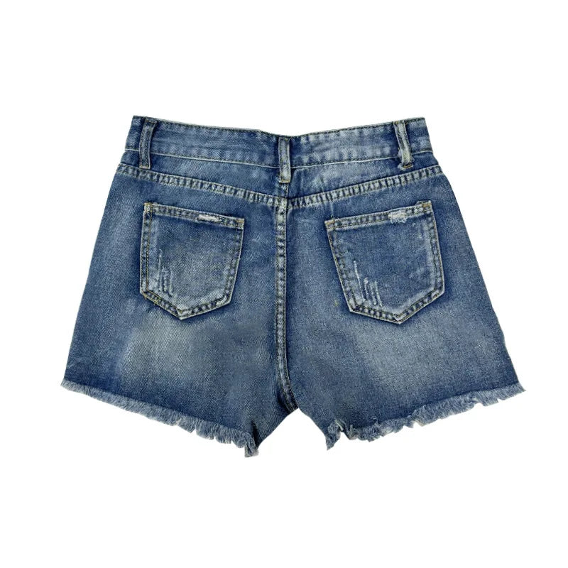 2000s Tassel Ripped Hot Denim Shorts