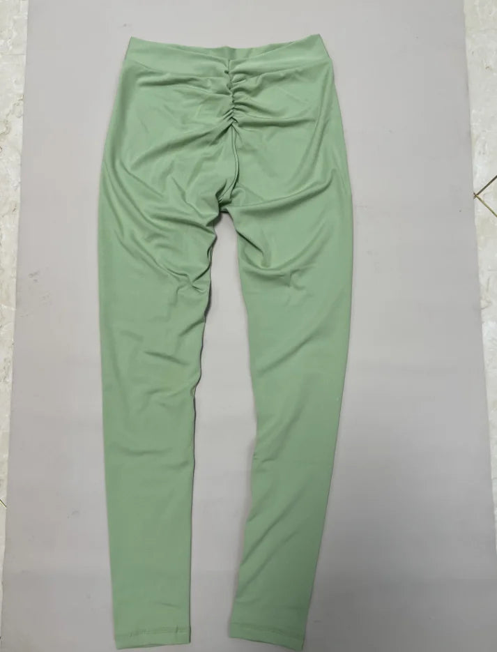 Women V Back High Waist Yoga Leggings