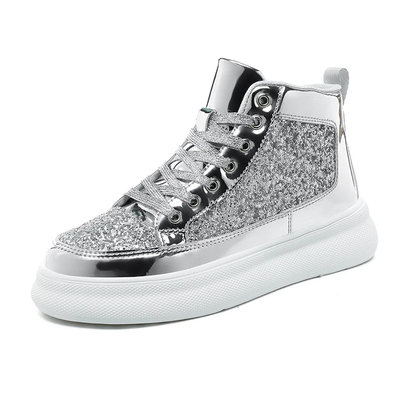 Pink Bling High Top Fashion Skate Shoes