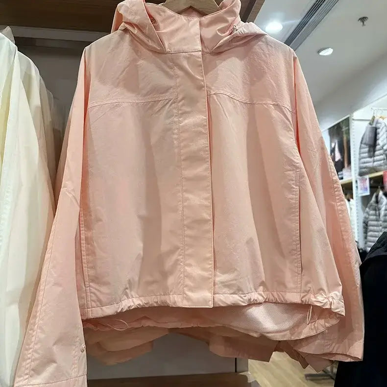 Women Thin Hooded Windbreaker Coat