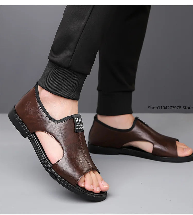 Men’s Leather Summer Beach Sandals 2025