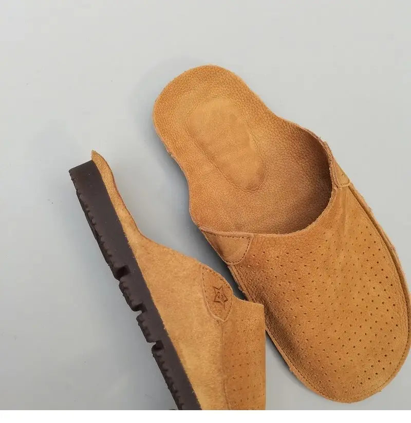 Men Retro Leather Mules