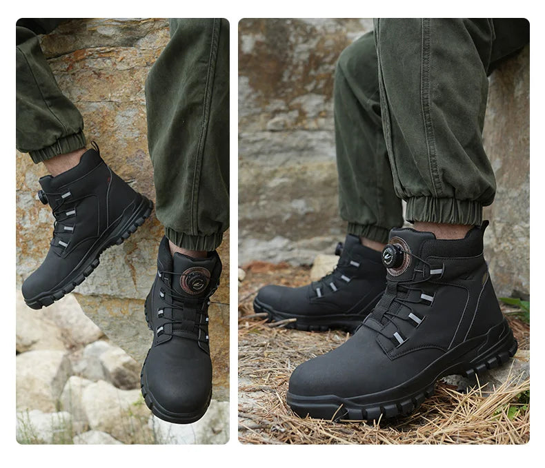 Men Waterproof Indestructible Steel Toe Boots